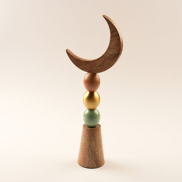 Handcrafted Wood Crescent | زينة خشبية صنع يدوي