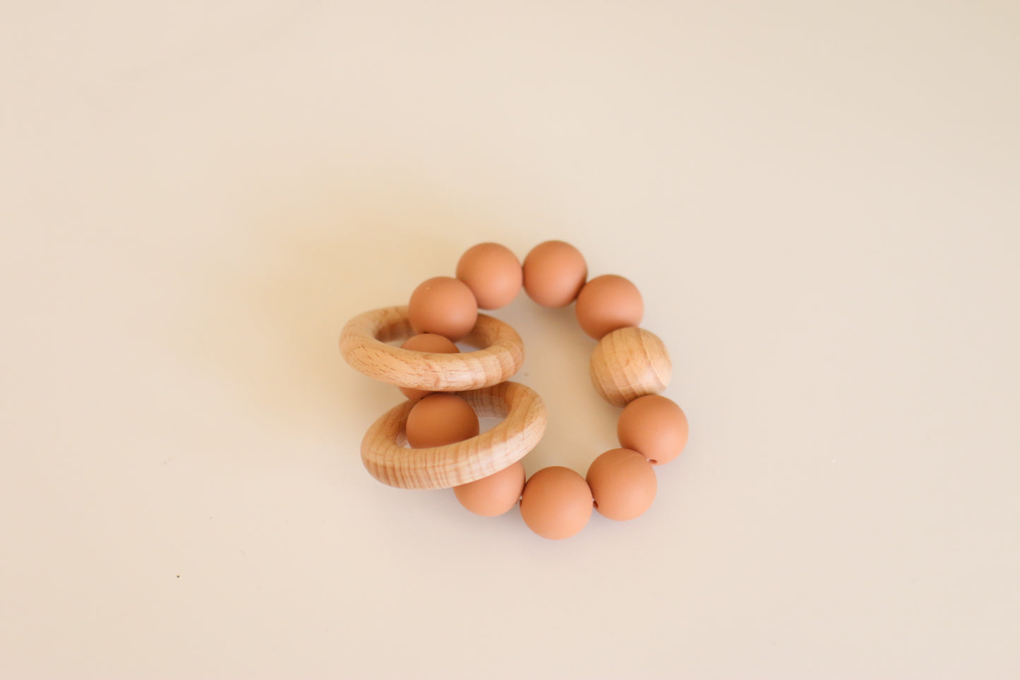 Baby wooden bead teether