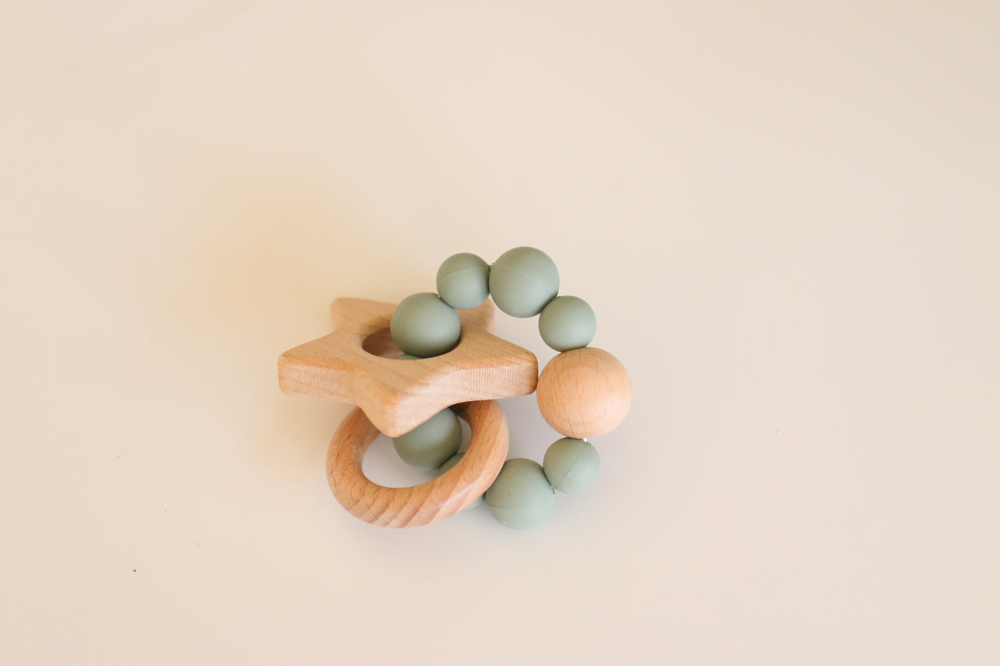 Baby wooden bead teether
