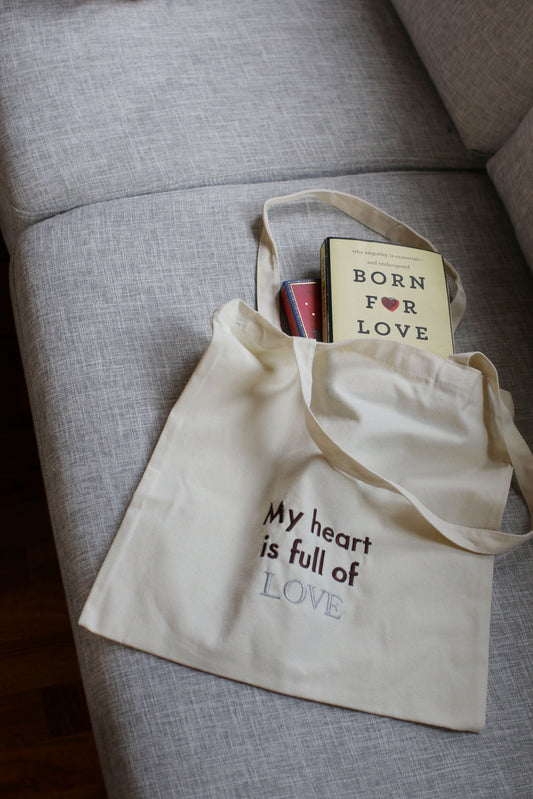 My heart is full of LOVE/grey - Tote bag