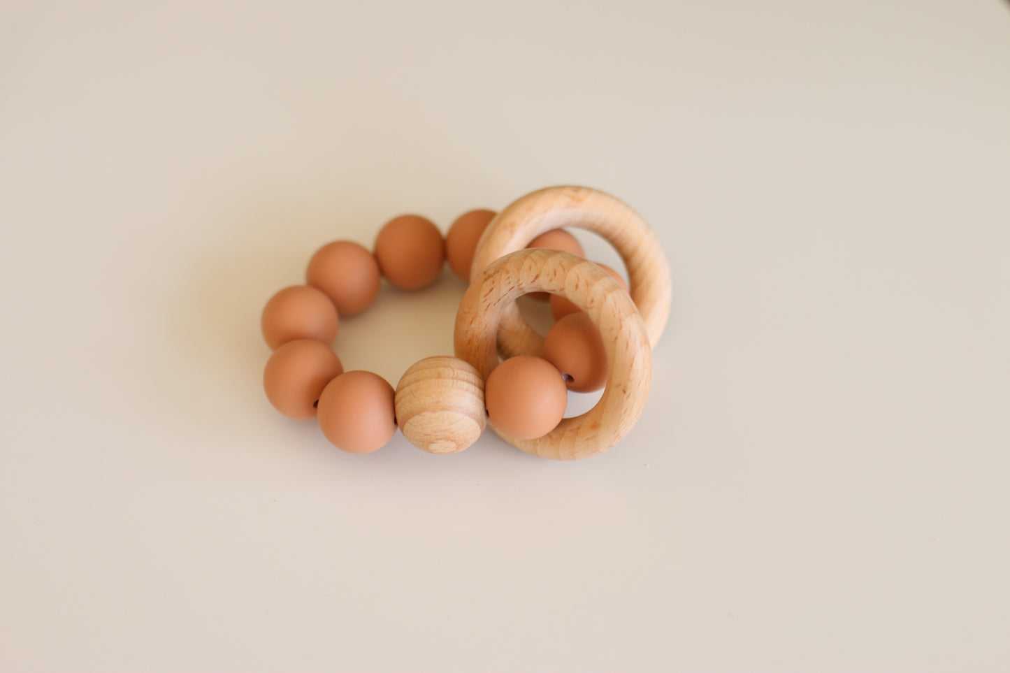 Baby wooden bead teether