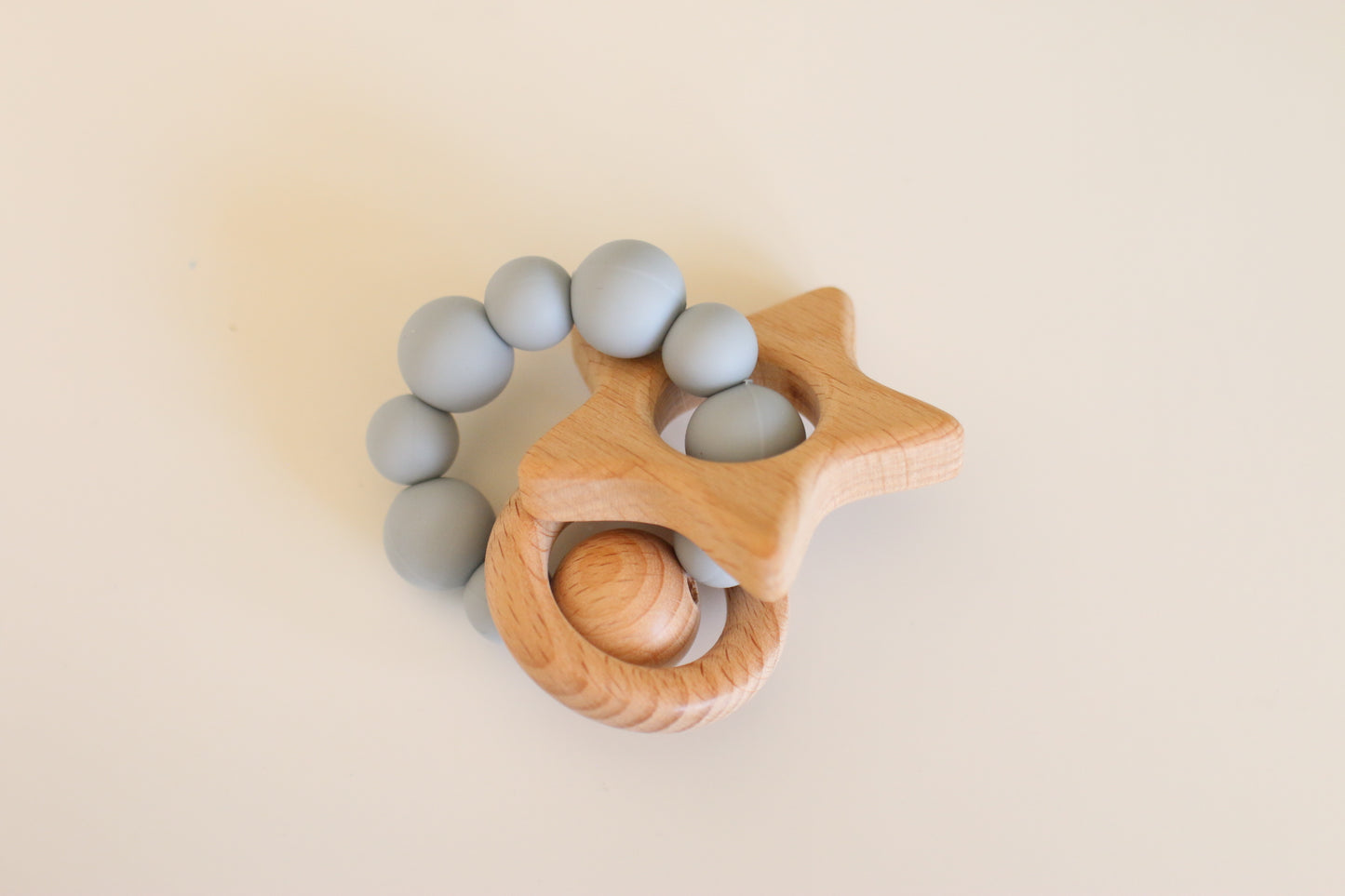 Baby wooden bead teether