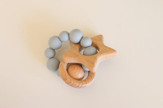 Baby wooden bead teether