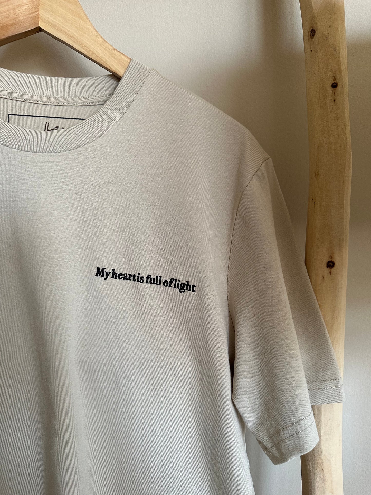 Oversized unisex organic cotton T-shirt | My heart is full of light