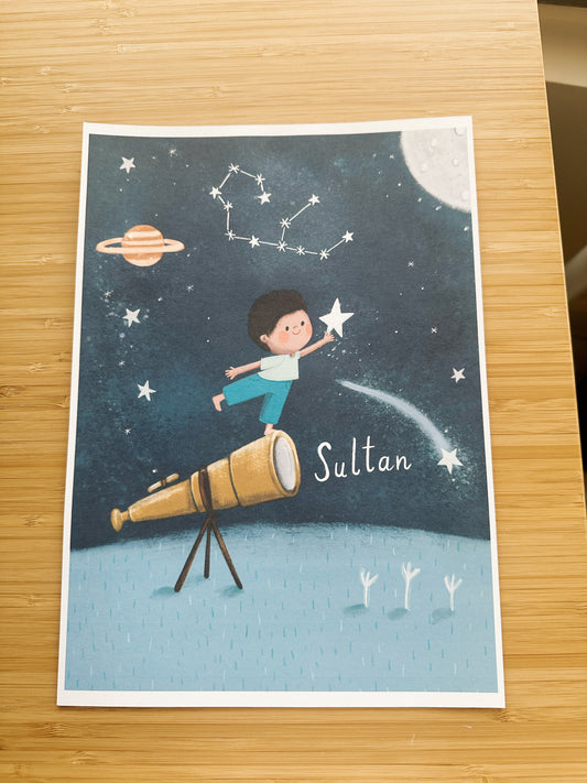Reaching for the Stars A4 print (Customised) | نَحو النجوم - طباعة بحجم صغير