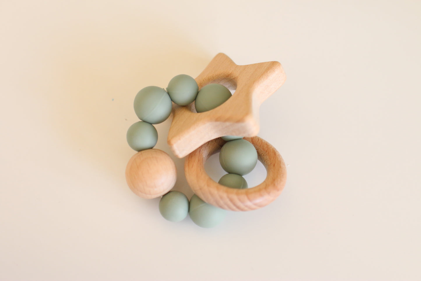Baby wooden bead teether