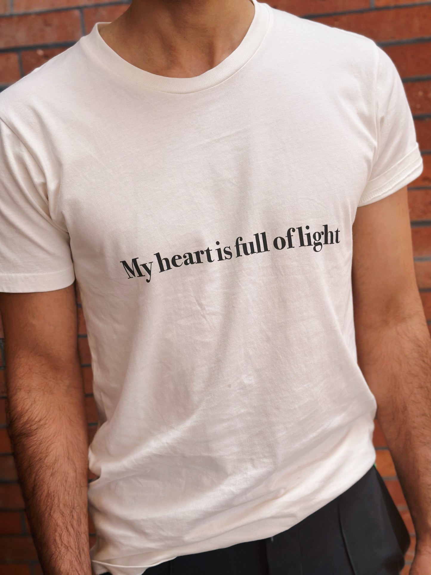 Oversized unisex cotton tshirt| My heart is full of light
