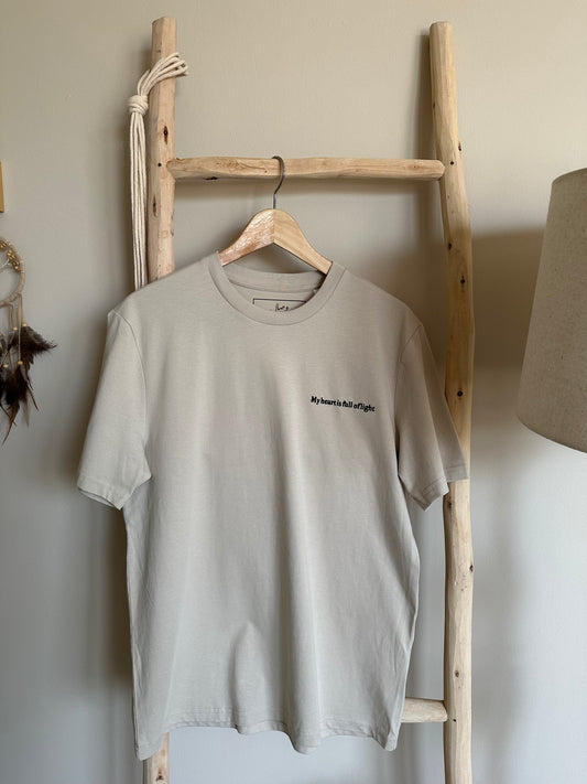 Oversized unisex organic cotton T-shirt | My heart is full of light