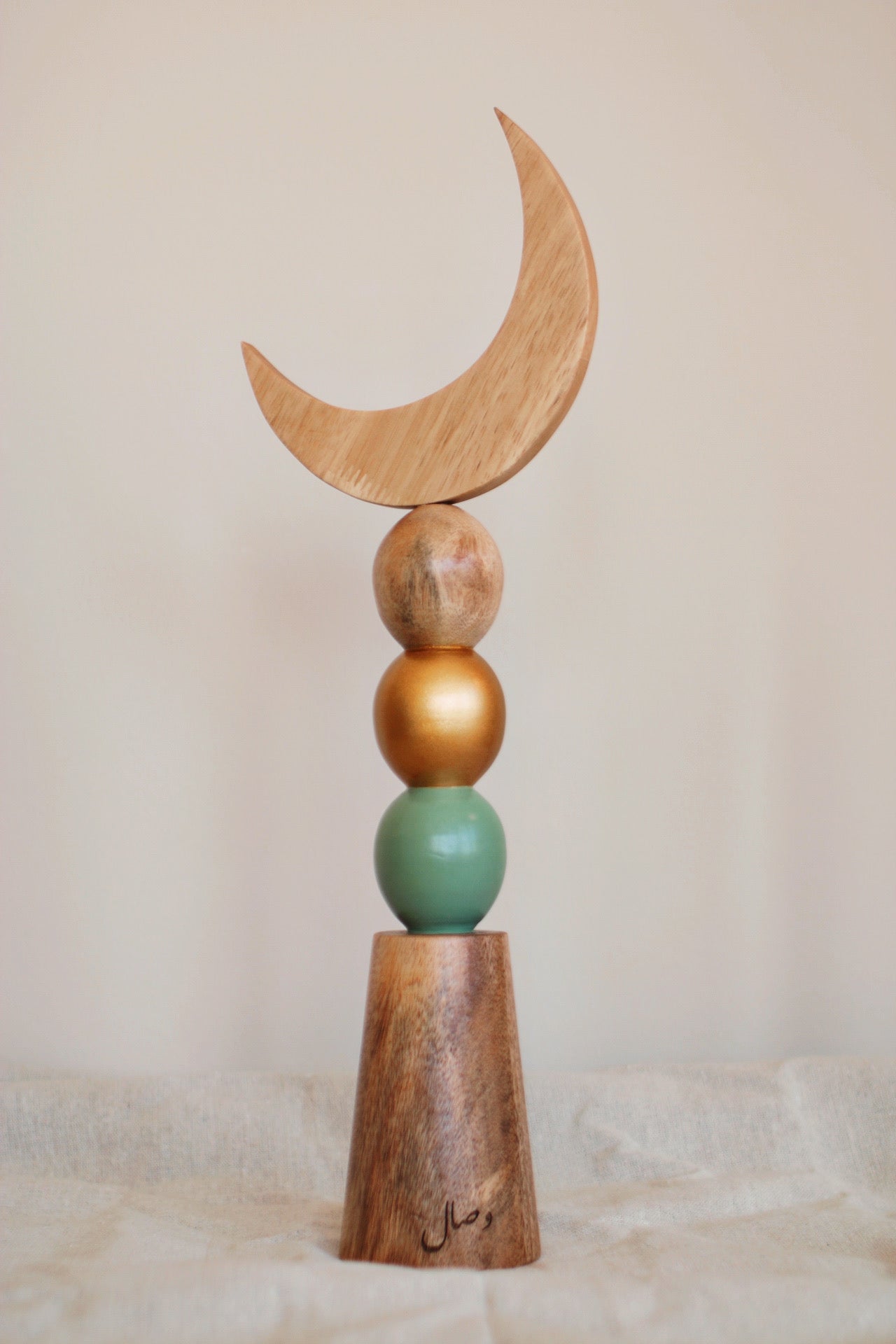 Handcrafted Wood Crescent | زينة خشبية صنع يدوي