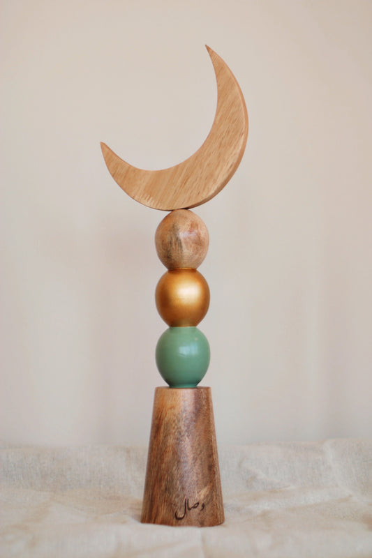 Handcrafted Wood Crescent | زينة خشبية صنع يدوي