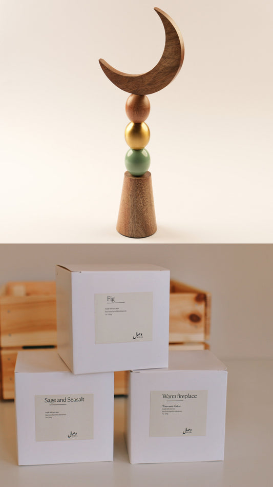 Ramadan gift set | Ramadan Crescent + Candle (PRE ORDER)