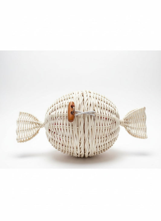 سلة خيزران طبيعي مع تعبئة | أبيض (طلب مُِسبق)