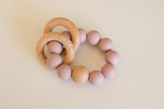 Baby wooden bead teether